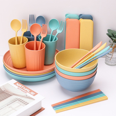Wholesale Wheat Straw Kids Dinner Set Tableware De
