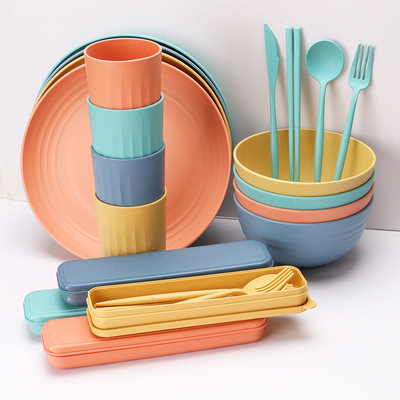 Wholesale Wheat Straw Kids Dinner Set Tableware De