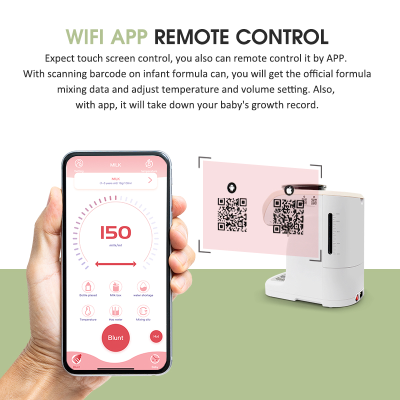 60s Instant Wifi Heating Adjust Temperature Fast Boiling & Cooling Infant Automatic Formula Baby Mil