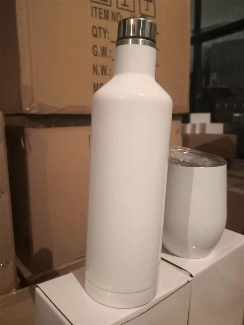 US WAREHOUSE 500ml sublimation tumbler 1 Wine Bottle 2 Egg Shaped Wine Stainless Steel Mugs stainles