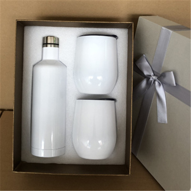 US WAREHOUSE 500ml sublimation tumbler 1 Wine Bottle 2 Egg Shaped Wine Stainless Steel Mugs stainles