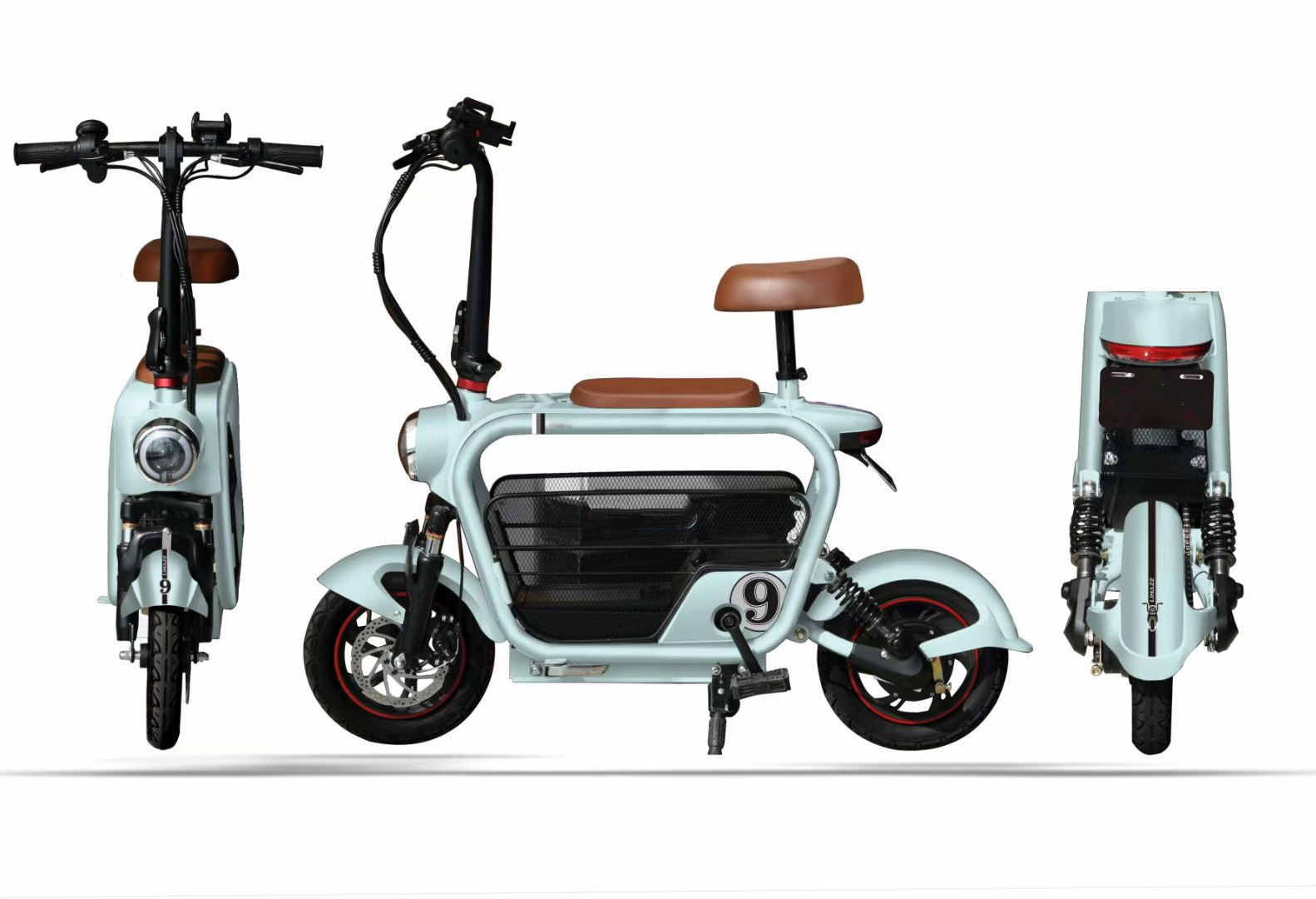 2 Seat Electric Scooter Bicycle 250w 48V lithium battery Adult E City Bike 2 Wheel Mini Two Seat Ele
