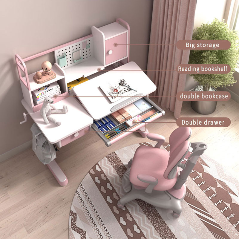 Height Adjustable Children Study Desk Chair Set Sc