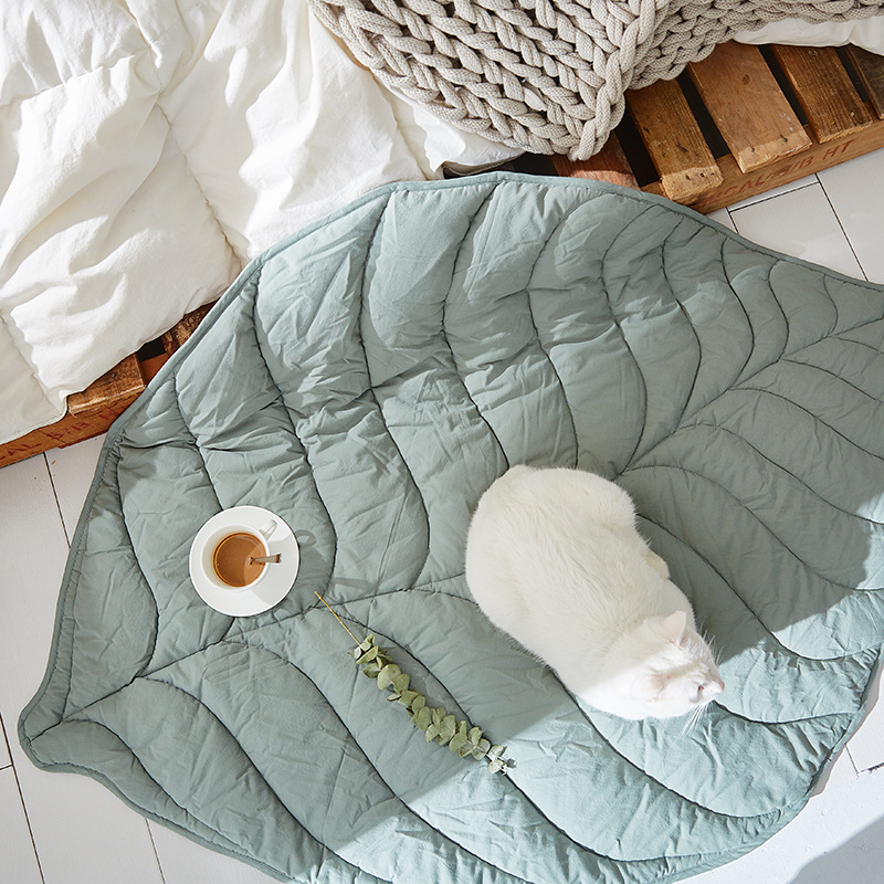 Baby Play Mat Nordic Soft Leaf Heart Shape Rugs Cr