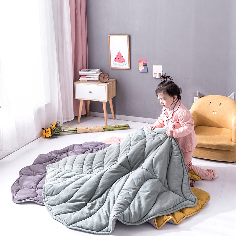 Baby Play Mat Nordic Soft Leaf Heart Shape Rugs Cr