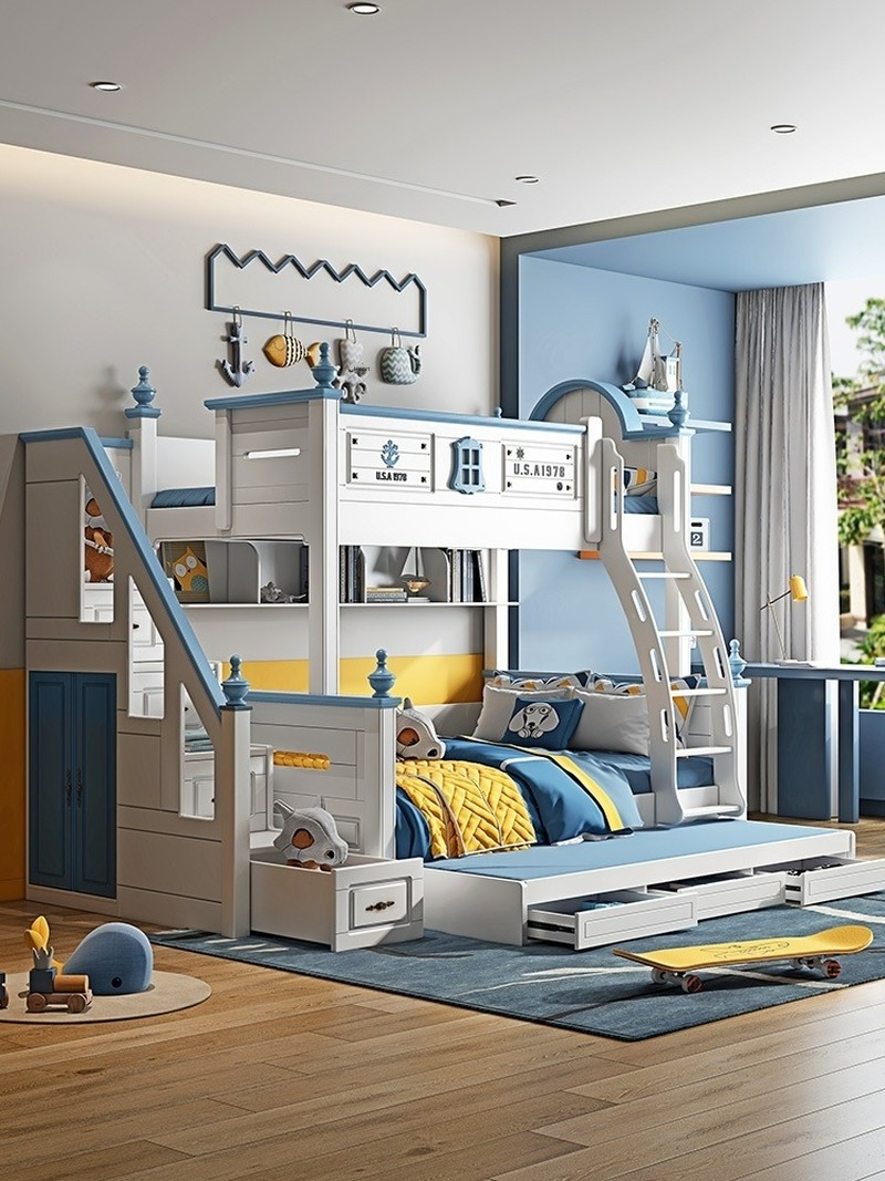 boys mother bed slide up and down the American mother and child bed teen high and low bunk Children'