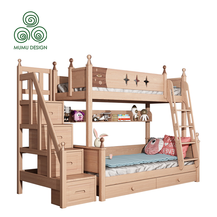 Mother and Child Nordic Modern Simple Children Bunk Bed for The Children's Bed for Storage
