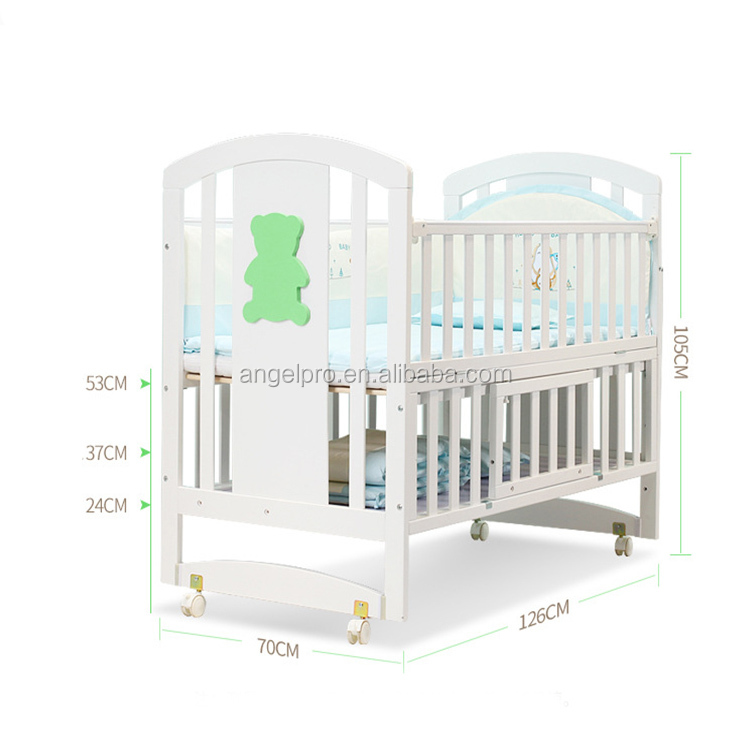 made in China factory European style white cot bab