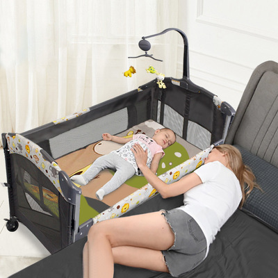 Crib baby basket baby bed splice child bed multifu