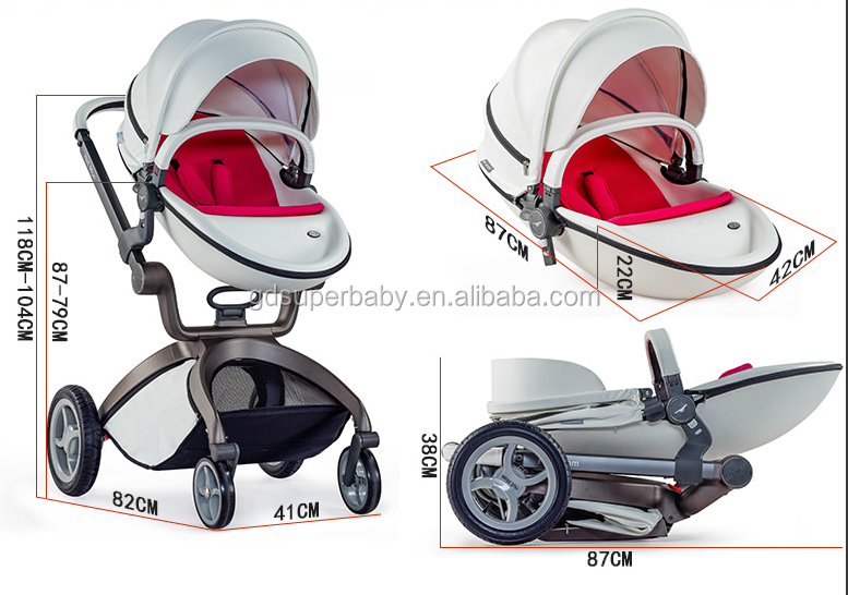 HOT MOM High Landscape Baby Stroller 2in1 3in1 Easy Folding Portable Baby Walker 360 Universal Wheel