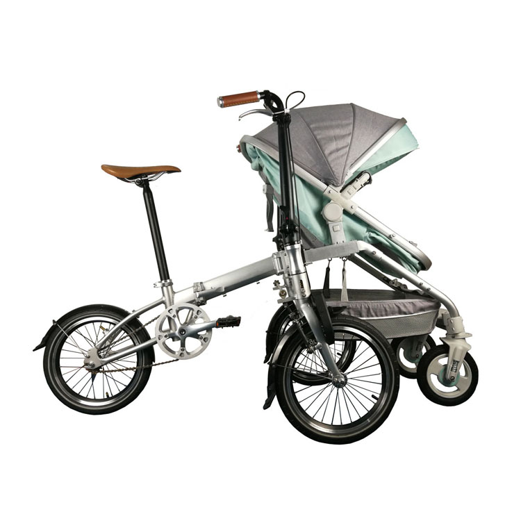 Recreational parent-child folding bike baby stroller foldable bicycle for mon and baby
