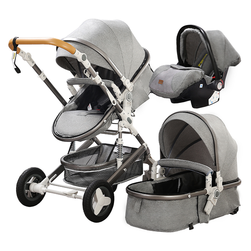 LUXMOM 530W luxury good quality 3 in 1 multi-functional baby stroller baby pram with Baby carry bask