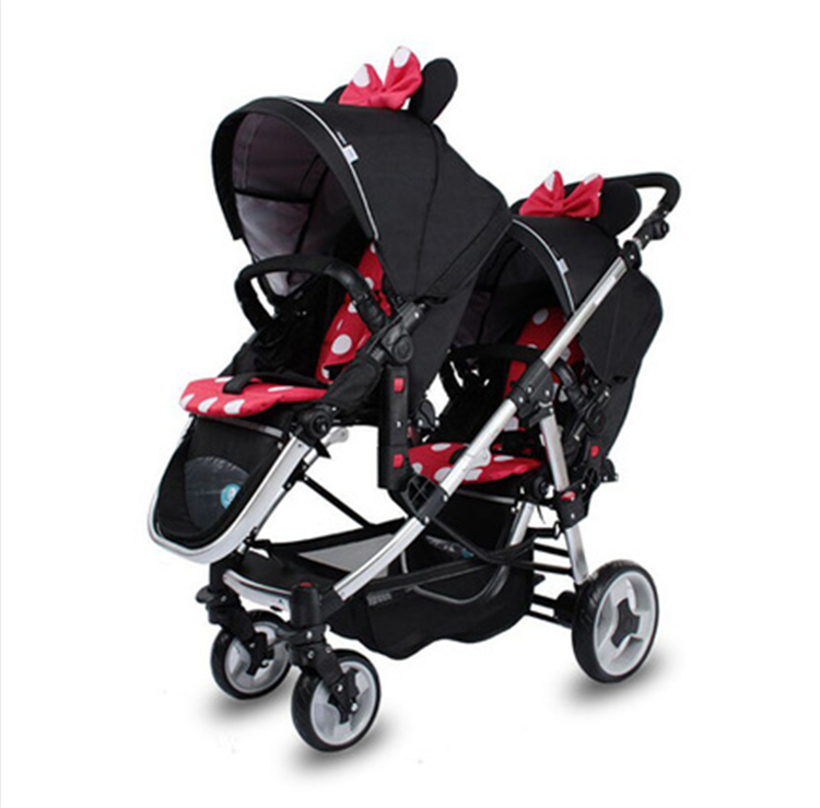 High end foldable aluminum luxury hot mom twin prams double baby and stroller twin