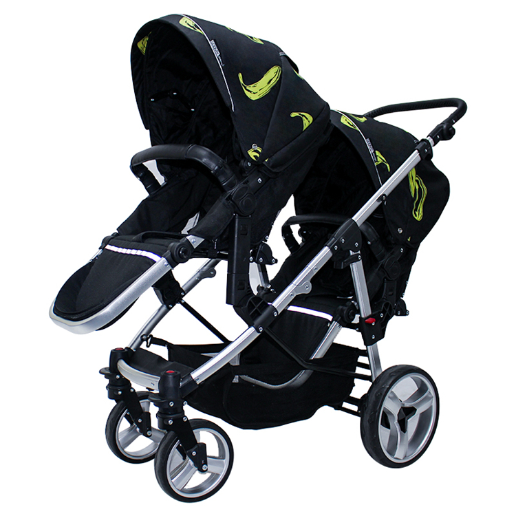 High end foldable aluminum luxury hot mom twin prams double baby and stroller twin