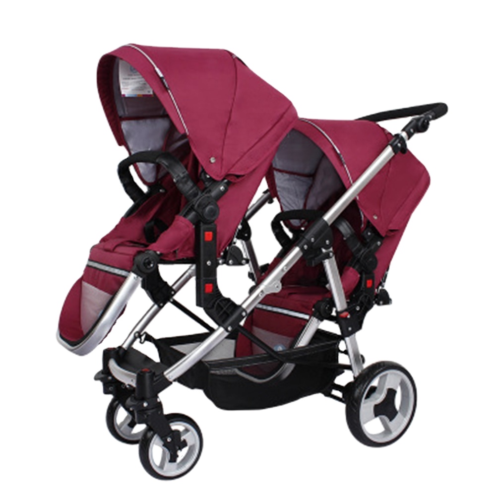 High end foldable aluminum luxury hot mom twin prams double baby and stroller twin