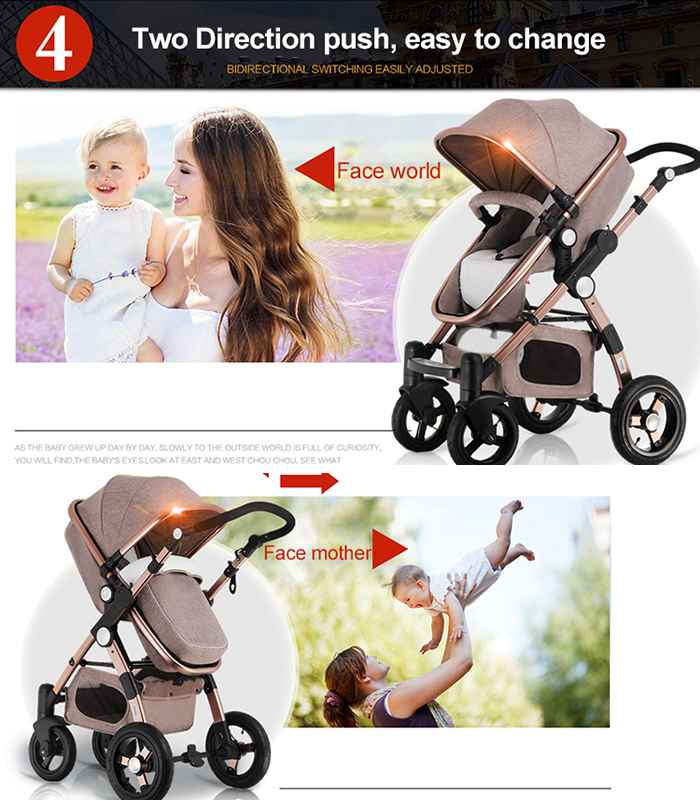 Two way push baby pram stroller rotation 360 degree baby carries carriage