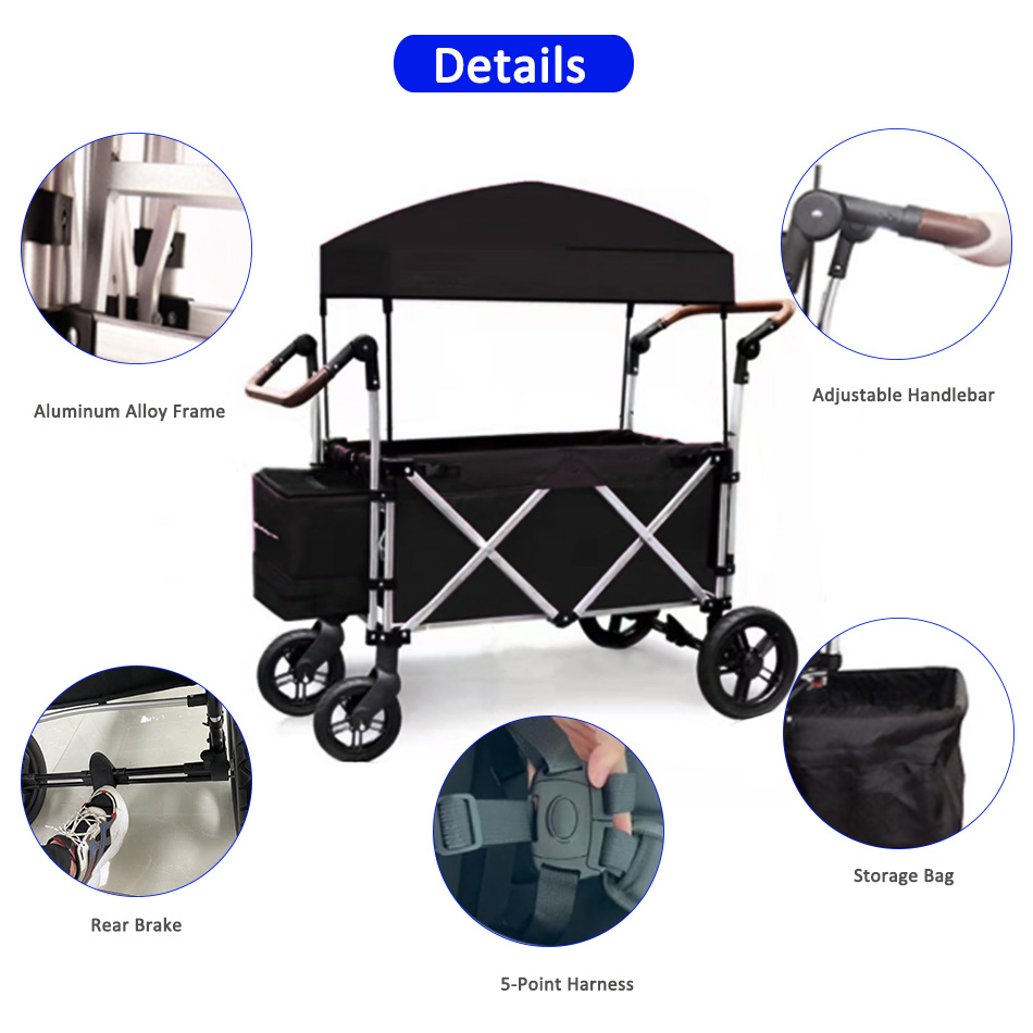 JXB Mother Baby Stroller Bicycle Wagon Kids Trailer Two Kids Wagon Stroller