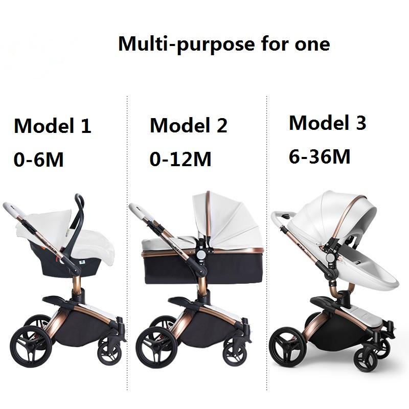 High Quality Aulon Luxury Baby Stroller 3 in 1 High land-scape Fashion Good Carriage European design