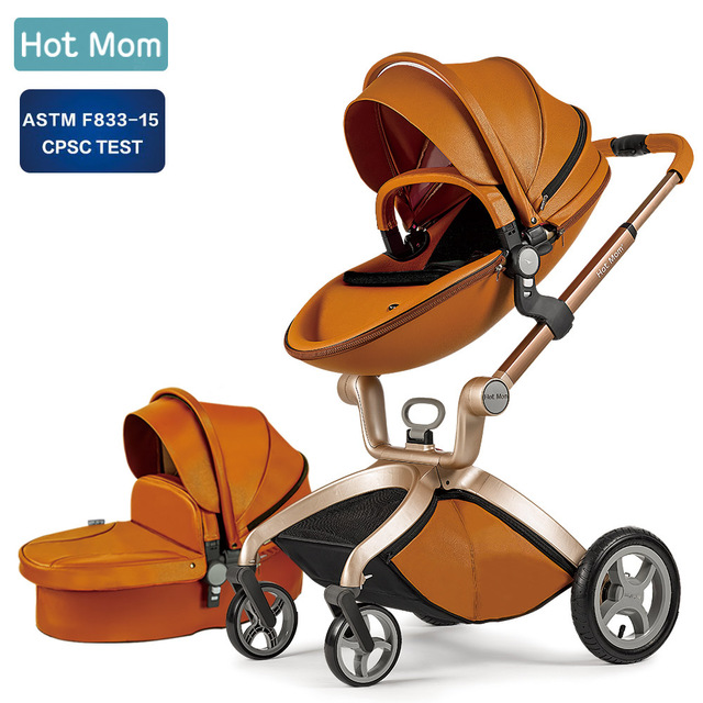 2022 Original Hot Mom 3 in 1 Baby stroller Newborn High Landscape Fashion Carriage Folding Shock Bab