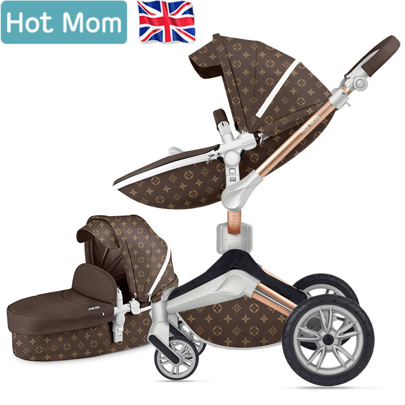 2022 Original Hot Mom 3 in 1 Baby stroller Newborn High Landscape Fashion Carriage Folding Shock Bab