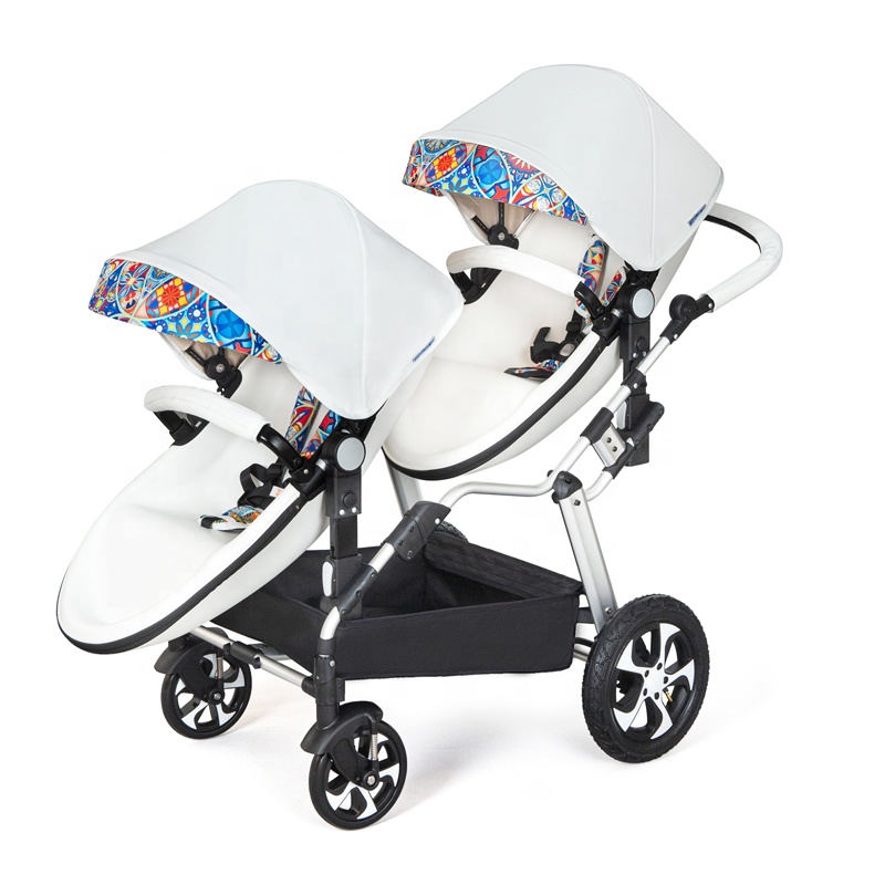 Luxury 2 In 1 European Double Twins Light Tandem Pushchairs 2 Baby 2In1 2 Seat Stroller