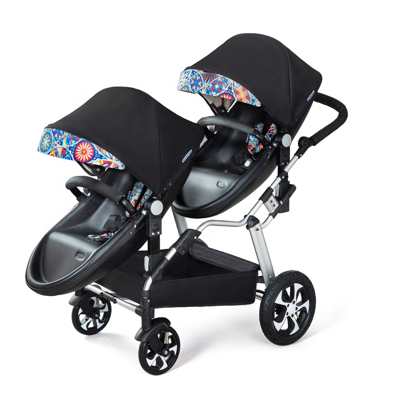 Luxury 2 In 1 European Double Twins Light Tandem Pushchairs 2 Baby 2In1 2 Seat Stroller