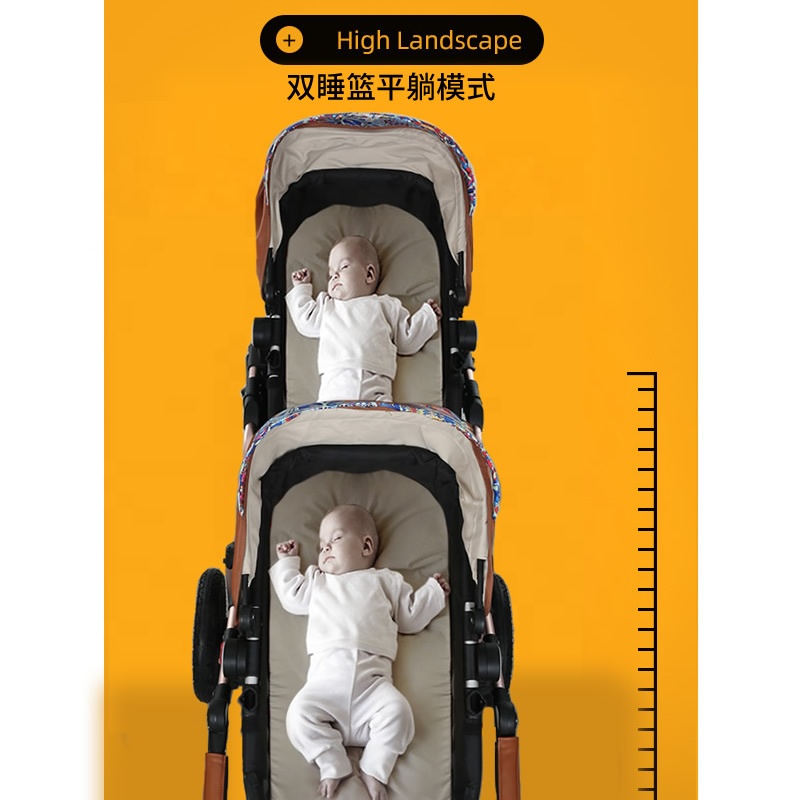 Luxury 2 In 1 European Double Twins Light Tandem Pushchairs 2 Baby 2In1 2 Seat Stroller