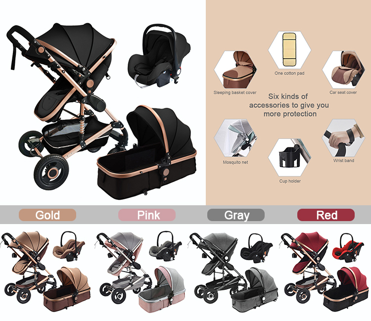 Cheap price baby pram carriage 3 in 1 multi-functi