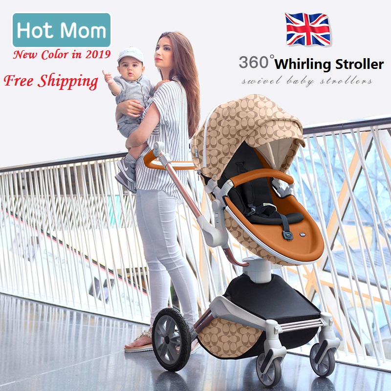 Hot Mom Luxury Baby Stroller 3 in 1 High Land-scape carriage travel system with car seta Folding Car