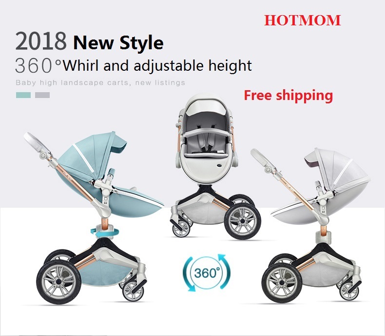 Hot Mom Luxury Baby Stroller 3 in 1 High Land-scape carriage travel system with car seta Folding Car