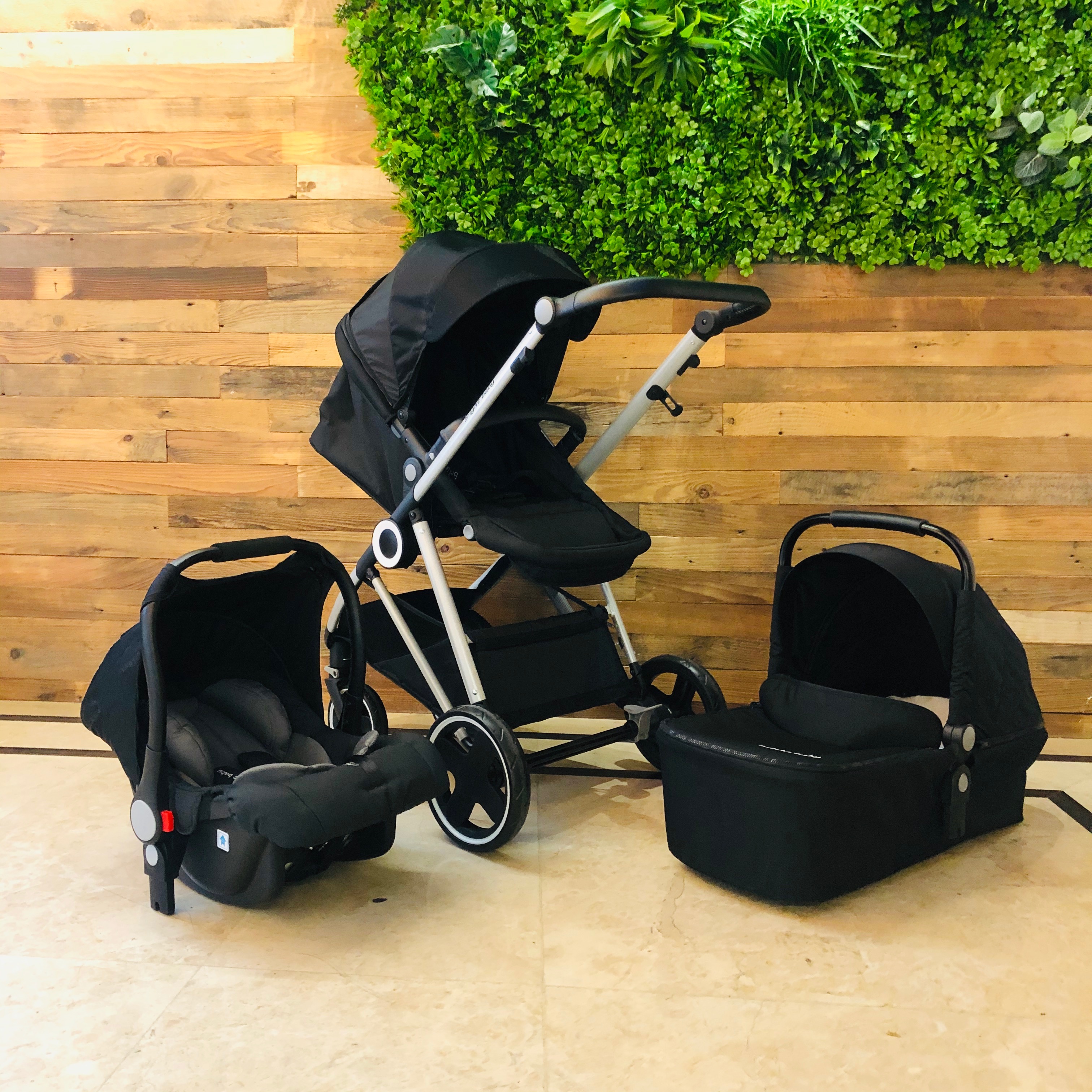 Brightbebe new hot mom 3 in 1 luxury high landscape baby stroller pram travel system for baby with b