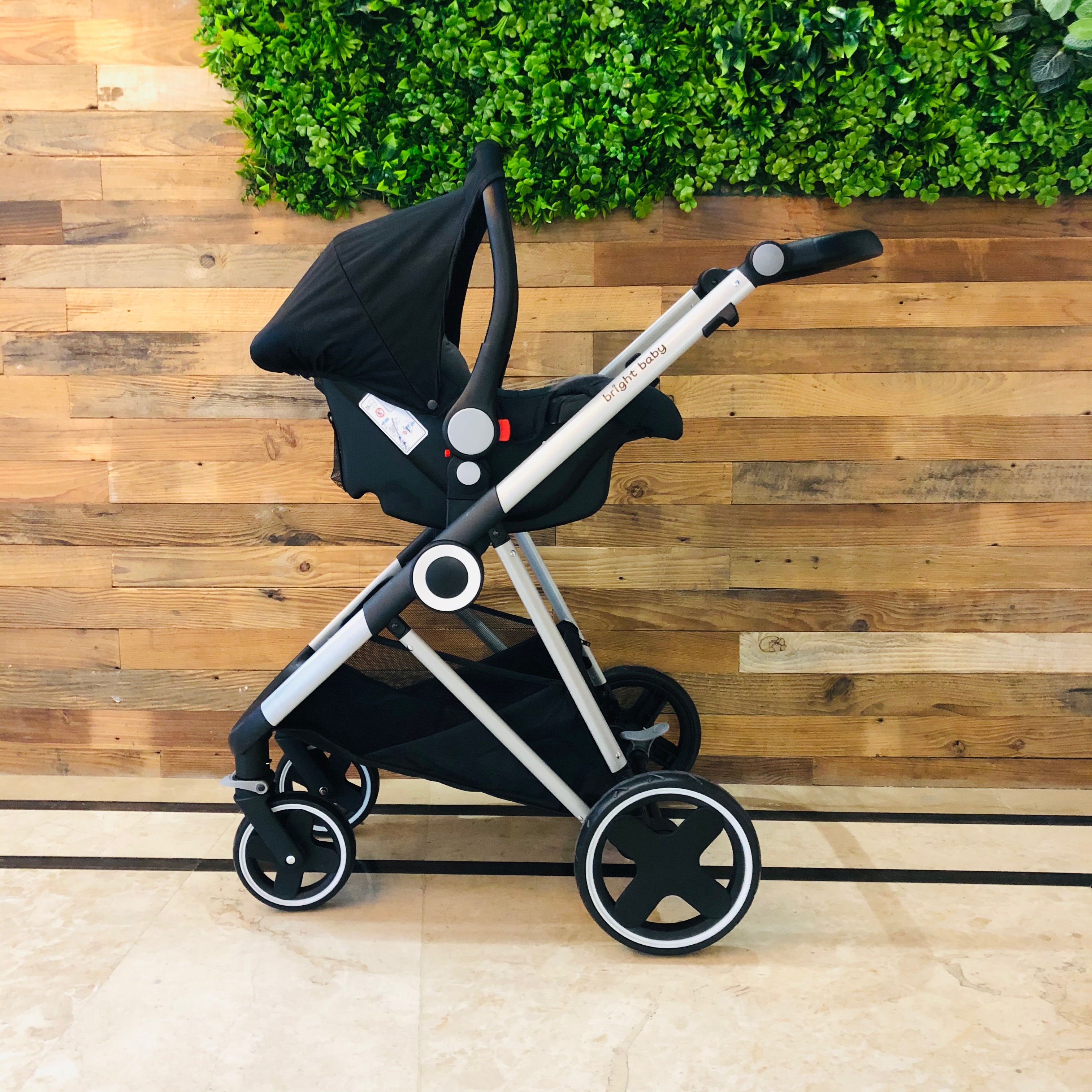 Brightbebe new hot mom 3 in 1 luxury high landscape baby stroller pram travel system for baby with b