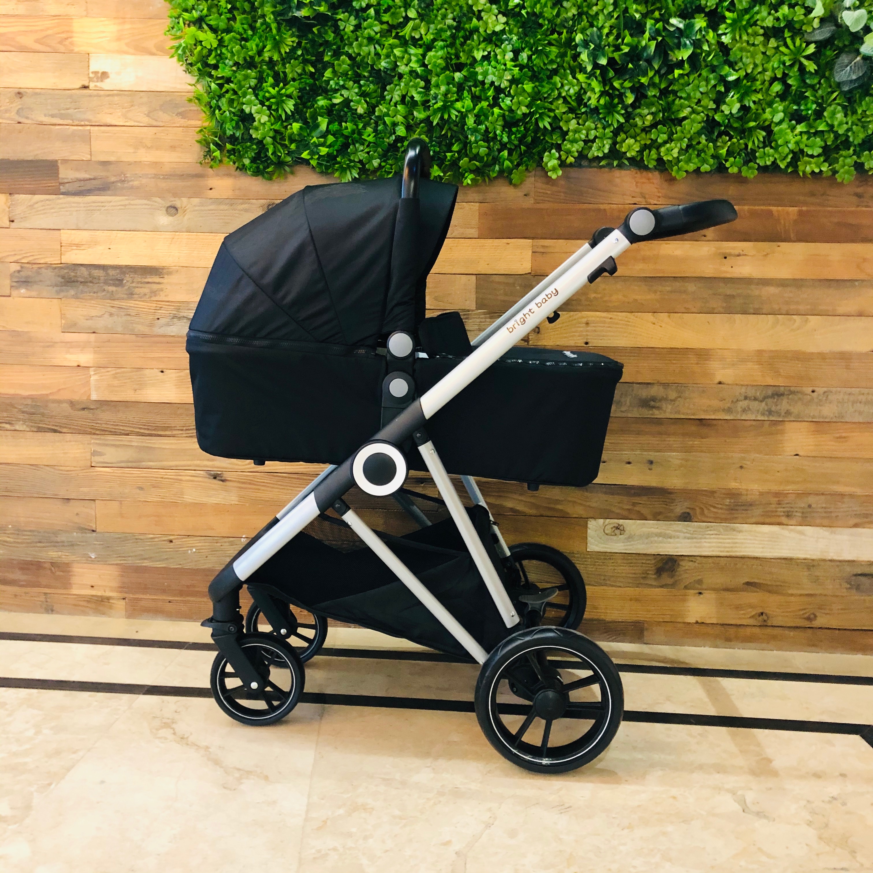 Brightbebe new hot mom 3 in 1 luxury high landscape baby stroller pram travel system for baby with b