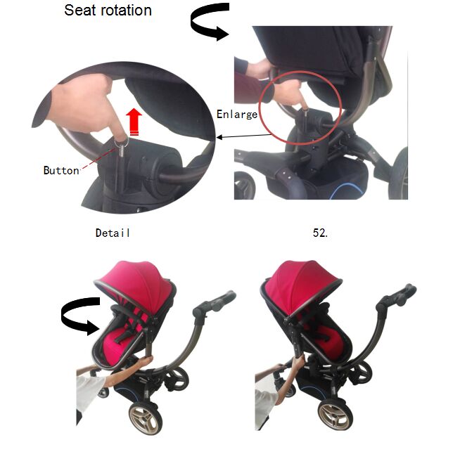 2021 Aluminum Luxury Travel System en1888 High Quality 360 degree Swivel Baby Stroller 2 In 1 Pram T