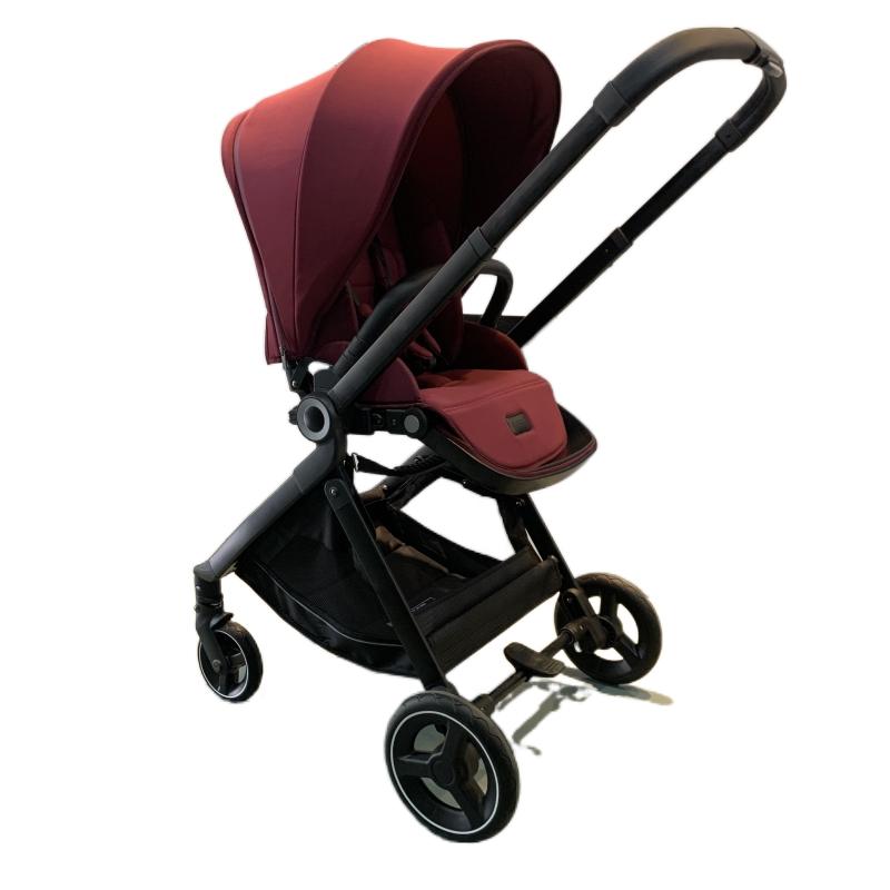 Fashionable stroller for child leather travel stroller baby walker adjustable seat foldable pram