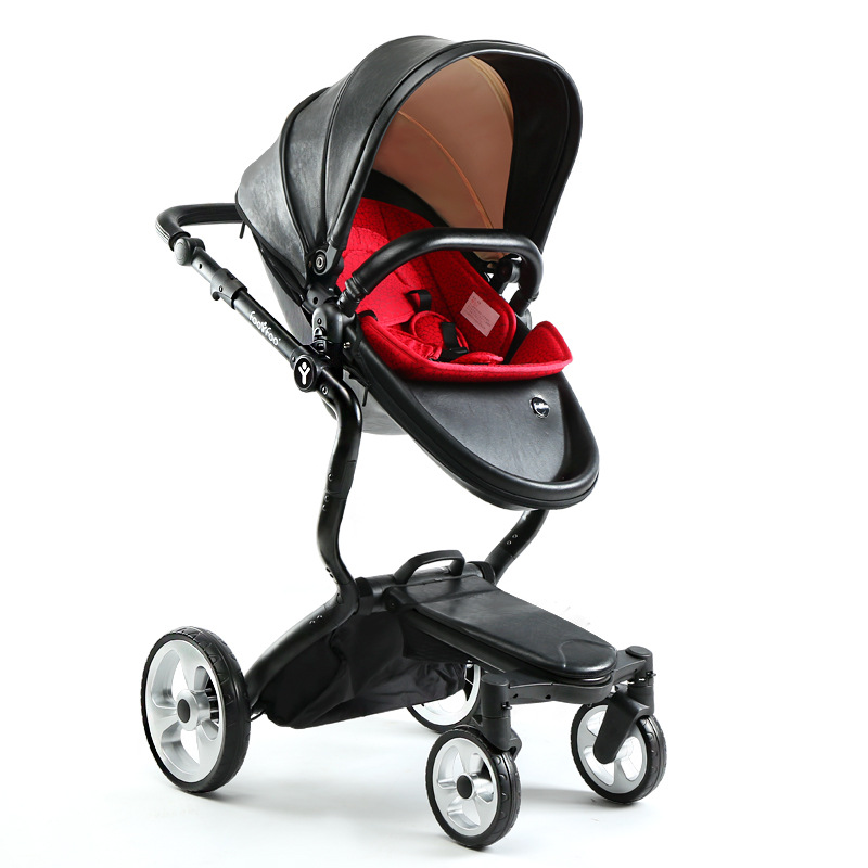 Chinese wholesale Height quality Aluminum frame EN1888 TS68 Leather Travel Luxury Foofoo baby stroll