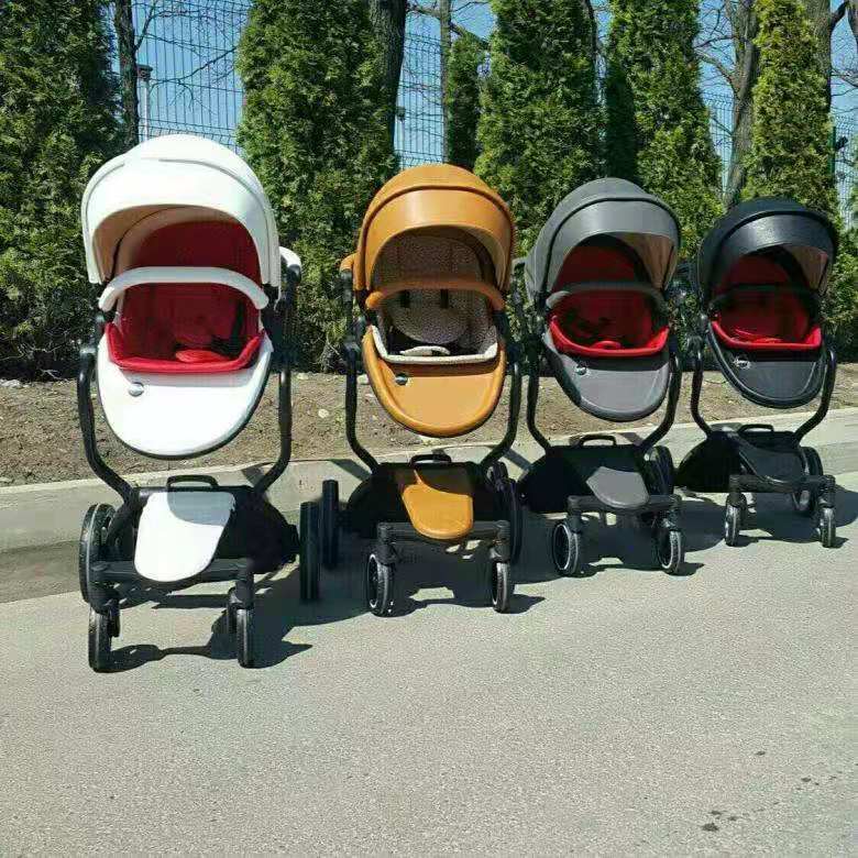 Chinese wholesale Height quality Aluminum frame EN1888 TS68 Leather Travel Luxury Foofoo baby stroll