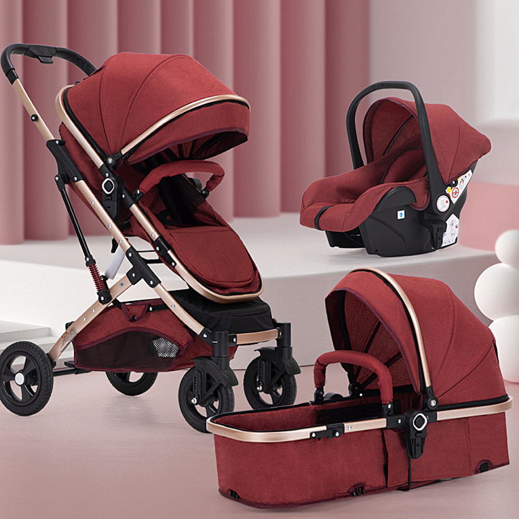 High Quality Baby Stroller 2 In 1 Baby Pram Travel System Baby Carrier Adjustable