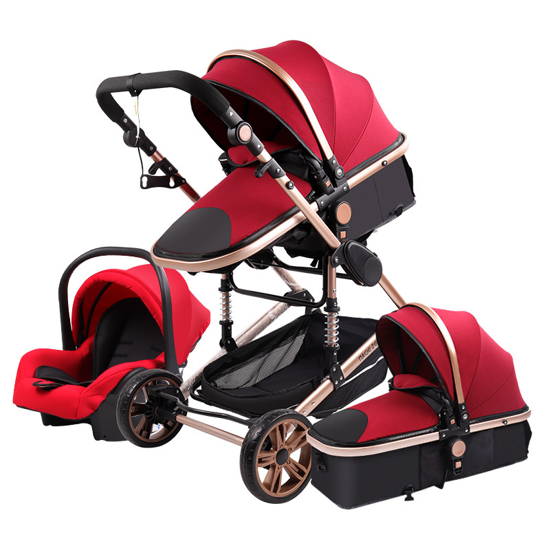 Multifunctional Luxury Baby Stroller 3 In 1 Shock Absorber High Landscape Folding Baby Strollers