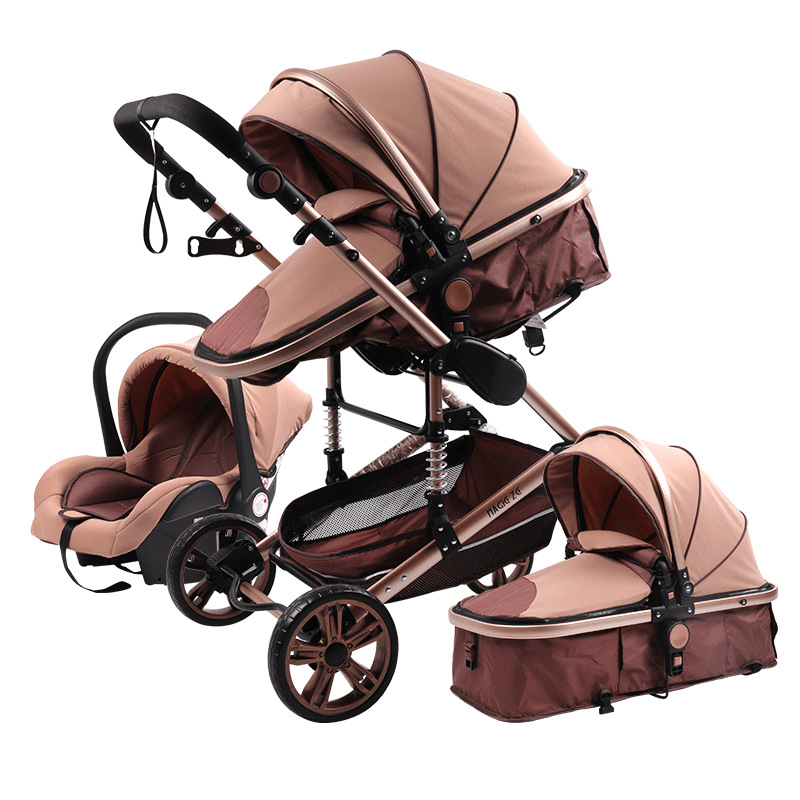 Multifunctional Luxury Baby Stroller 3 In 1 Shock Absorber High Landscape Folding Baby Strollers