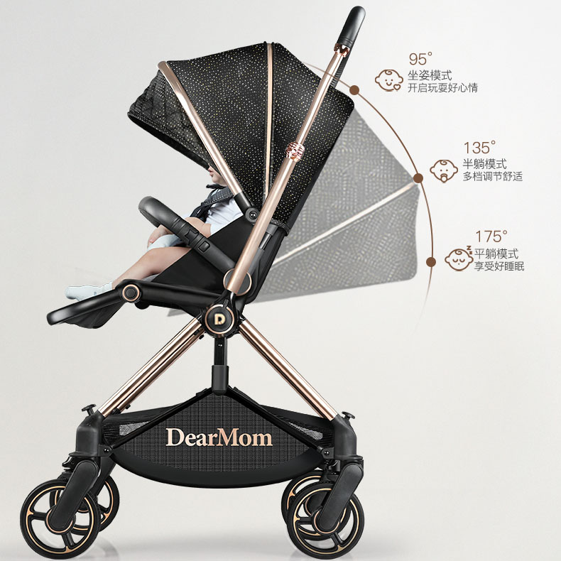 portable mother two way folding one-piece cast aluminum frame baby stroller cart