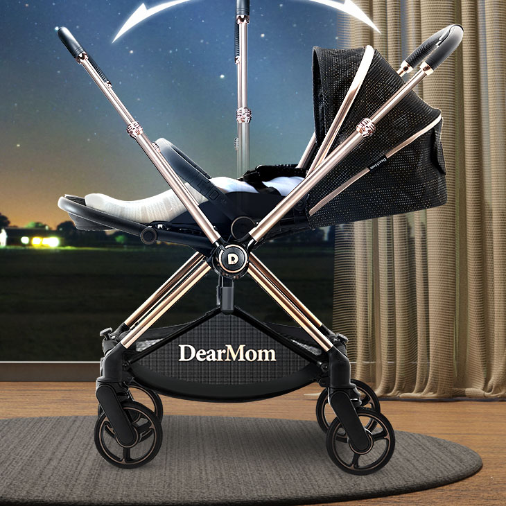 portable mother two way folding one-piece cast aluminum frame baby stroller cart