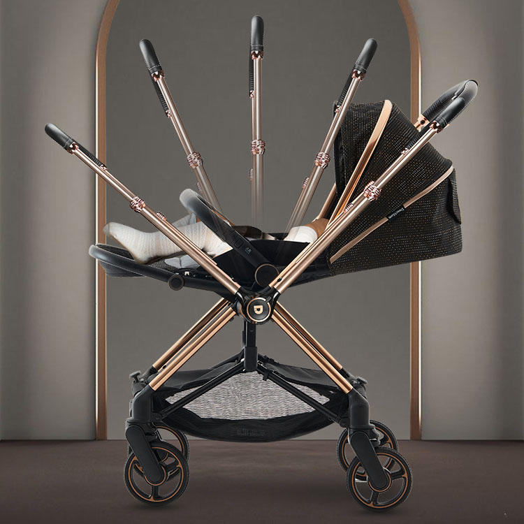 60 cm high landscape Baby Cart Sitting Lying Folding baby stroller 3 in 1 for new born