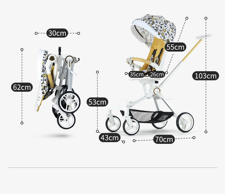 BEBELUX Luxury One-click Folding Kids Baby Pram Stroller 3 in 1 Carriage Kinderwagen Poussette Strol
