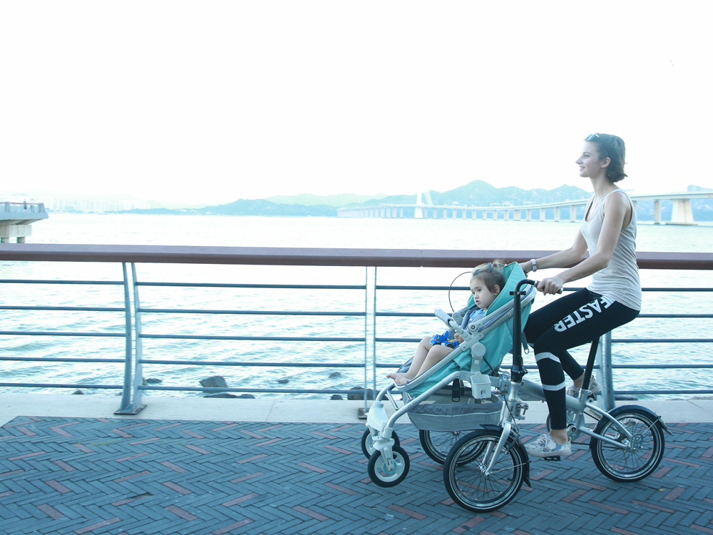 New Design 2022 Hot Sale 16'' Parent-child  Trolley Stroller Bicycle16'' Foldable Baby-Parent Bike B