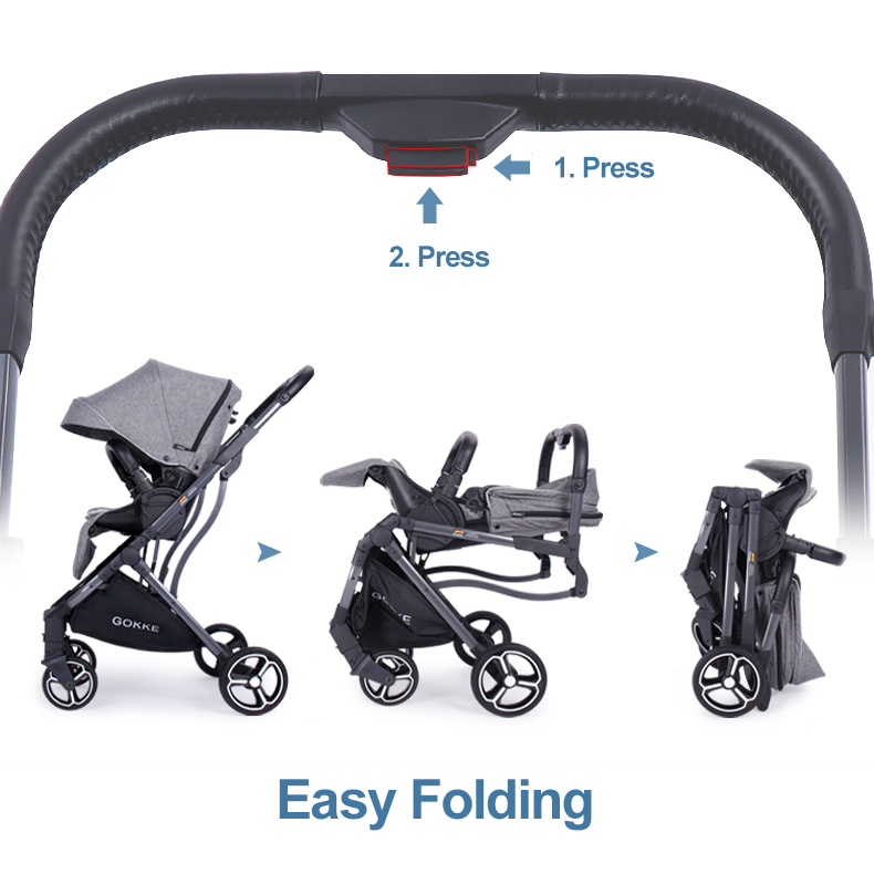 Luxury Good Quality Portable Travel Baby Pram Baby Stroller with Reversible Seat
