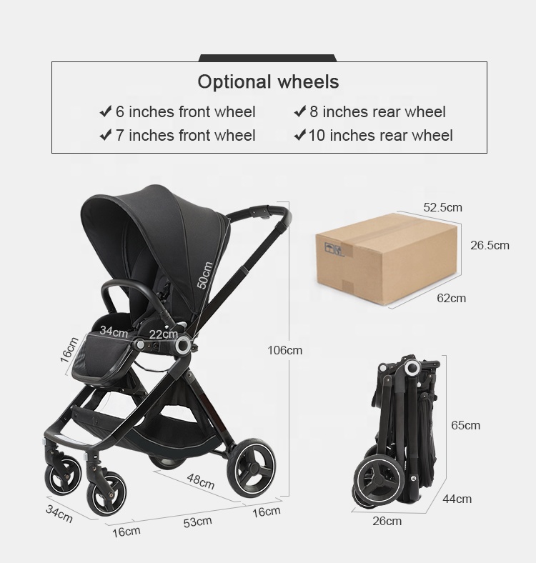 Aluminum Babies Sleeping Stroller Wholesale Baby Stroller Luxury Baby Prams