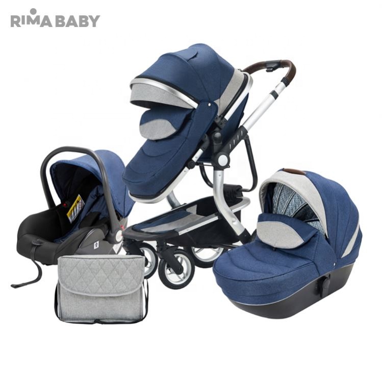 Factory direct sale aluminum baby stroller multifunctional 3 in 1 luxury baby stroller