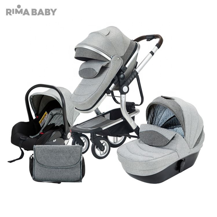 Factory direct sale aluminum baby stroller multifunctional 3 in 1 luxury baby stroller