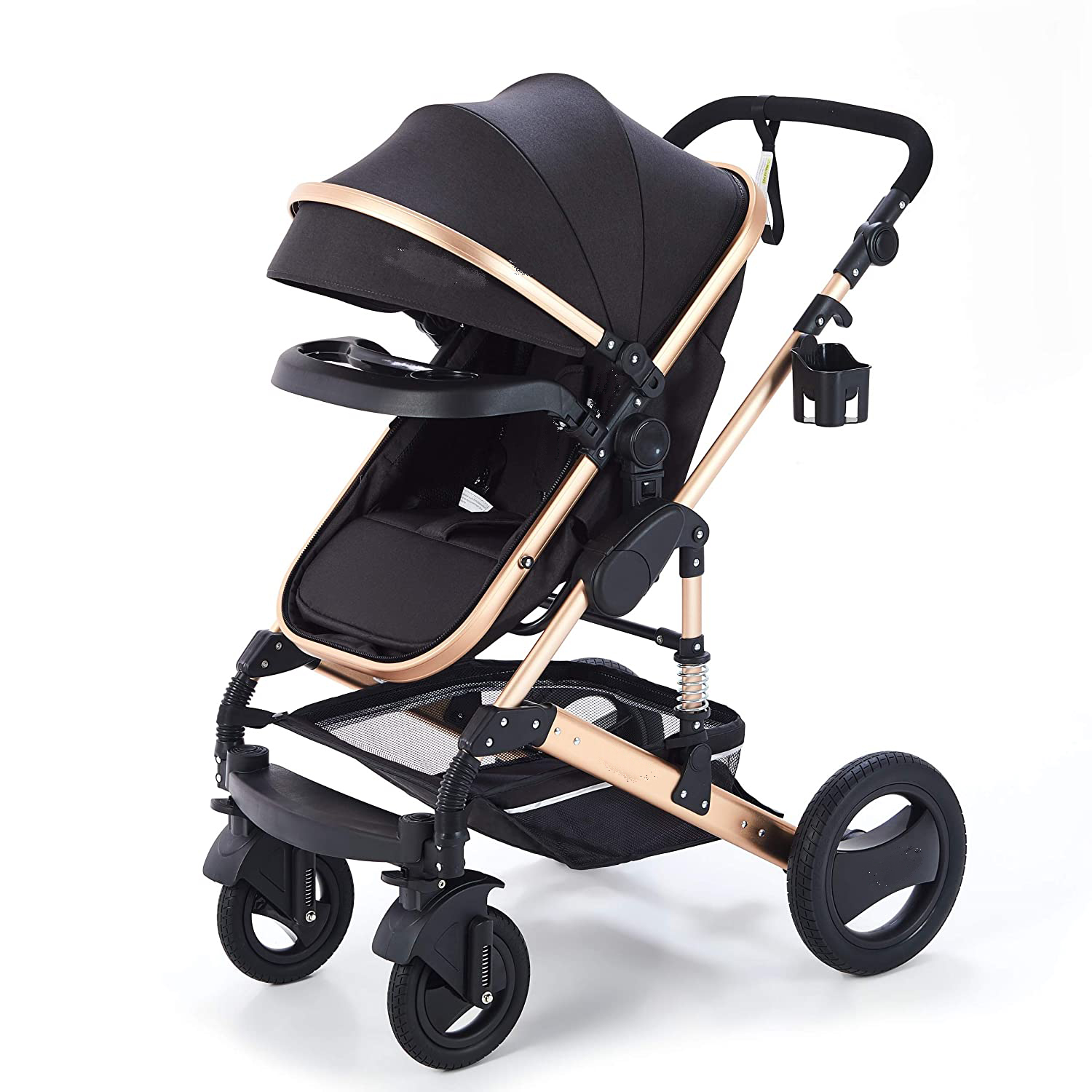 Pram Giant Set 15-Piece Combination Pushchair Baby Carrycot Buggy Baby Seat Stroller 3-in-1 , Alumin